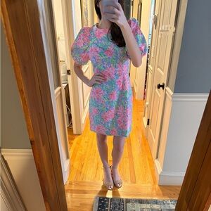 Lilly Pulitzer Floral Puff Sleeve Dress- Size 4